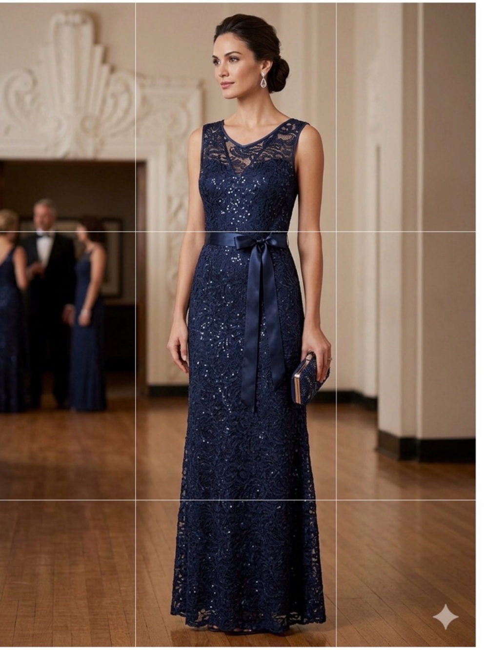 Betsy & Adam Lace Formal Dress Size 4 New with Tags Prom Evening maxi beaded